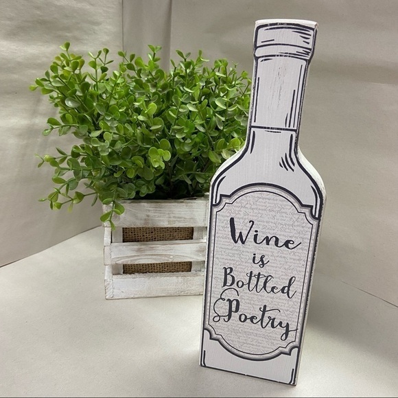 Wine Is Bottled Poetry wooden wine sign decor - Picture 6 of 6
